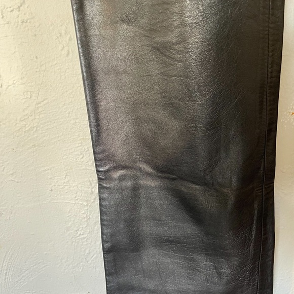 Adrienne Vittadini Black Leather Pants - Picture 3 of 7